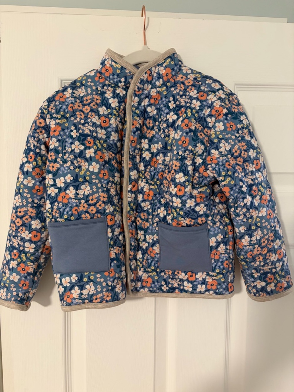 Little Sleepies Blue Floral Barn Jacket - 4T